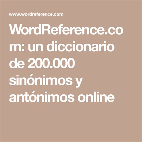 diccionario de sinónimos wordreference.